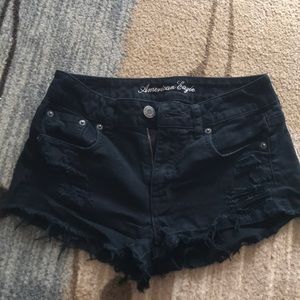 Black Ripped Styled American Eagle Shorts